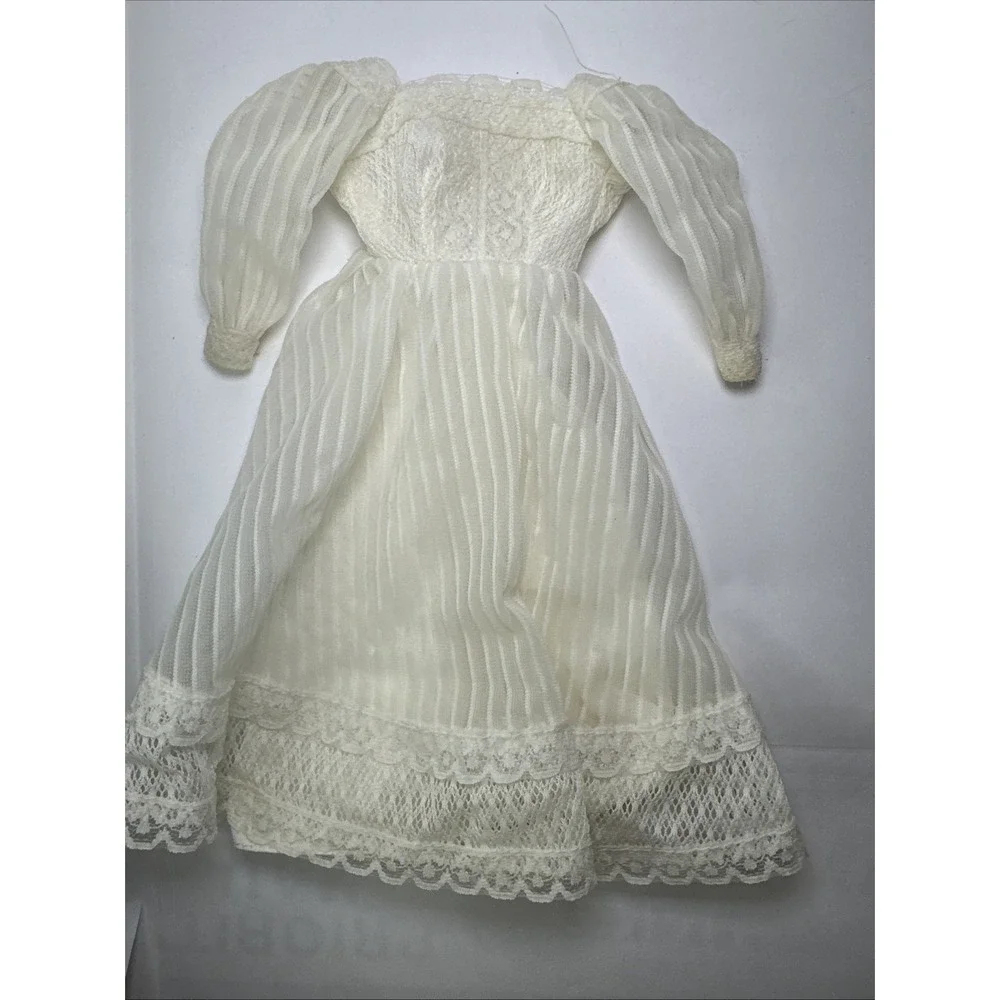 1979 Barbie Here Comes the Bride Dress #1416 Vintage White Wedding Gown Mattel